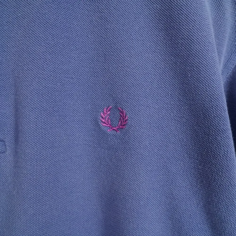 Fred Perry Twin Tipped Polo Shirt French Navy Magenta Men’s Medium